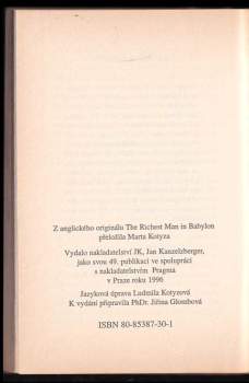George S Clason: Nejbohatší muž v Babylóně
