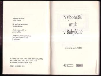 George S Clason: Nejbohatší muž v Babylóně