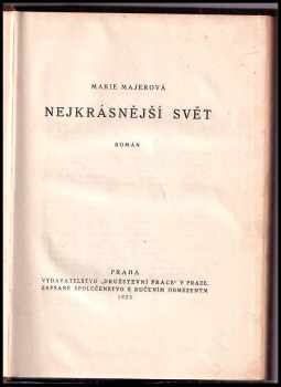 Marie Majerová: Nejkrásnější svět