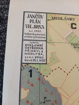 Rudolf Janč: Nejobsažnější orientační Jančův Plán Velkého Brna (z r. 1937)