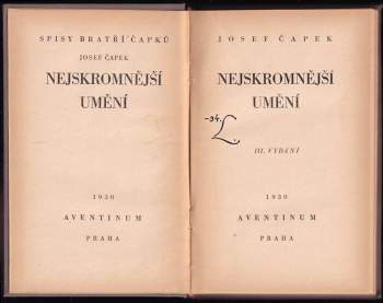 Josef Čapek: Nejskromnější umění
