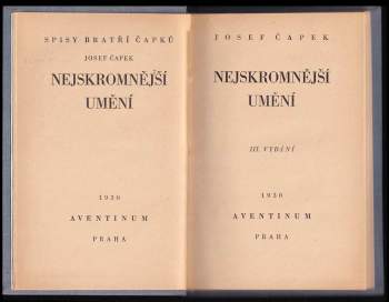 Josef Čapek: Nejskromnější umění