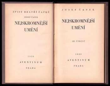 Josef Čapek: Nejskromnější umění