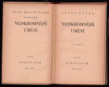 Josef Čapek: Nejskromnější umění
