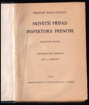 Freeman Wills Crofts: Největší případ inspektora Frenche