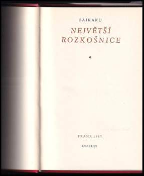 Saikaku Ihara: Největší rozkošnice