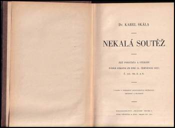Karel Skála: Nekalá soutěž