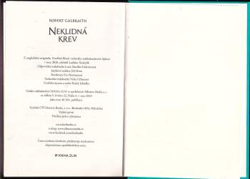 Robert Galbraith: Neklidná krev