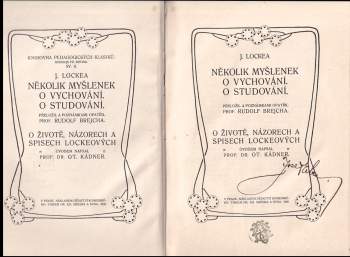 John Locke: Několik myšlenek o vychování. O studování