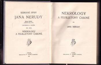 Jan Neruda: Nekrology a feuilletony časové