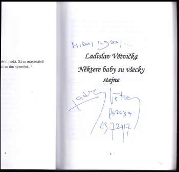 Ladislav Větvička: Některe baby su všecky stejne