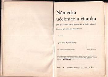 Hynek Hrubý: Německá učebnice a čítanka pro průmyslové školy mistrovské a školy odborné