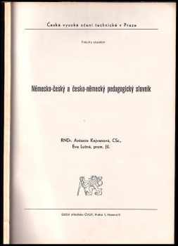 Německo-český a česko-německý pedagogický slovník