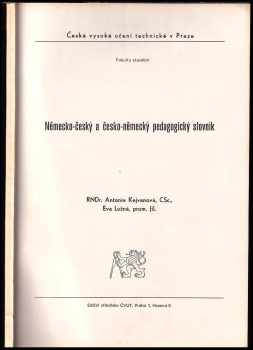 Německo-český a česko-německý pedagogický slovník