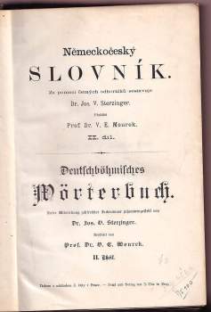 Josef V Sterzinger: Německo-český slovník