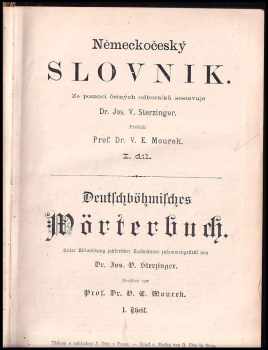 Josef V Sterzinger: Německočeský slovník