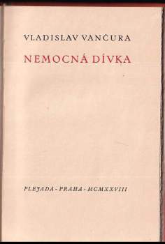 Vladislav Vančura: Nemocná dívka
