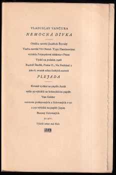 Vladislav Vančura: Nemocná dívka