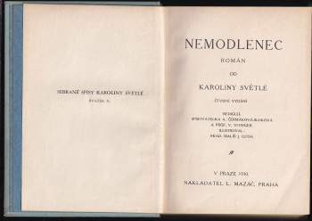 Karolina Světlá: Nemodlenec