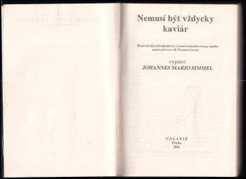 Johannes Mario Simmel: Nemusí být vždycky kaviár