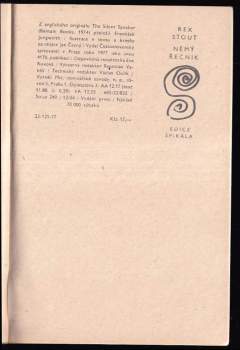 Rex Stout: Němý řečník