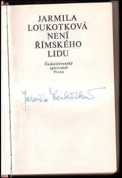 Jarmila Loukotková: Není římského lidu