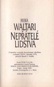Mika Waltari: Nepřátelé lidstva