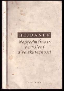 Nepředmětnost v myšlení a ve skutečnosti