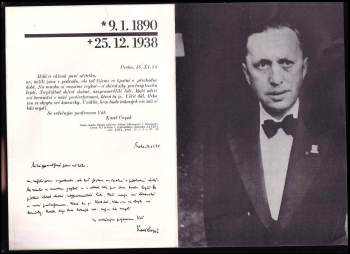 Vlastimil Fišar: Neprodejný tisk - PF 1989 Karel Čapek 1890, 1938, 1988
