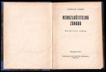 Edmund Finke: Nerozluštitelná záhada