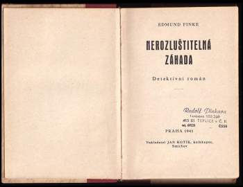 Edmund Finke: Nerozluštitelná záhada
