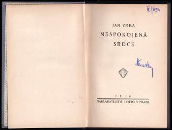 Jan Vrba: Nespokojená srdce