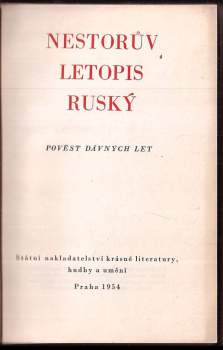 Nestor: Nestorův letopis ruský