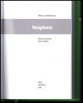 Rebecca N. Goldstein: Neúplnost