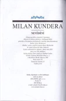 Milan Kundera: Nevědění