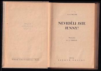 Alan Alexander Milne: Neviděli jste Jenny?