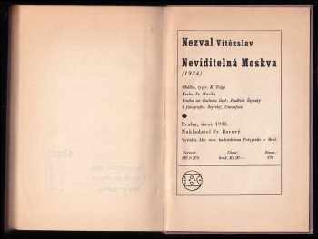 Vítězslav Nezval: Neviditelná Moskva