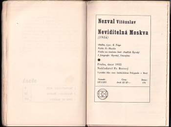 Vítězslav Nezval: Neviditelná Moskva