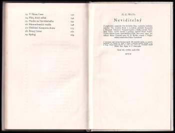 H. G Wells: Neviditelný