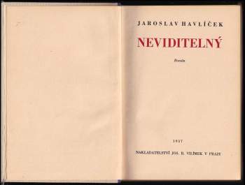Jaroslav Havlíček: Neviditelný