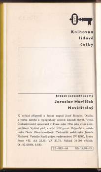 Jaroslav Havlíček: Neviditelný