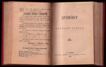 Alois Jirásek: Nevolnice + Upomínky Karoliny Světlé