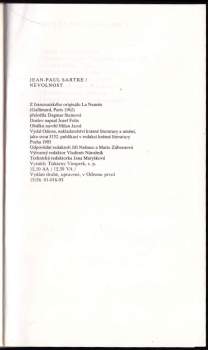 Jean-Paul Sartre: Nevolnost