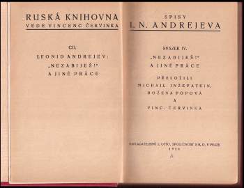 Leonid Nikolajevič Andrejev: Nezabiješ! a jiné práce