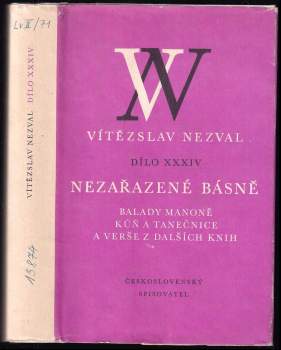 Vítězslav Nezval: Nezařazené básně