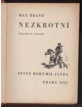 Max Brand: Nezkrotní