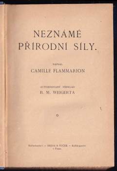 Camille Flammarion: Neznámé přírodní síly