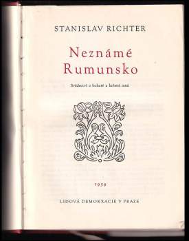 Stanislav Richter: Neznámé Rumunsko