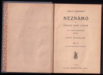 Camille Flammarion: Neznámo a záhady duše lidské