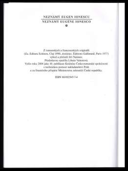Eugen Ionescu: Neznámý Eugen Ionescu
